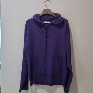 SANDRO 퍼플 니트 후드티