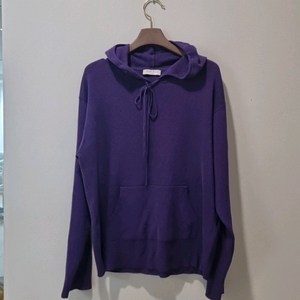 SANDRO 퍼플 니트 후드티