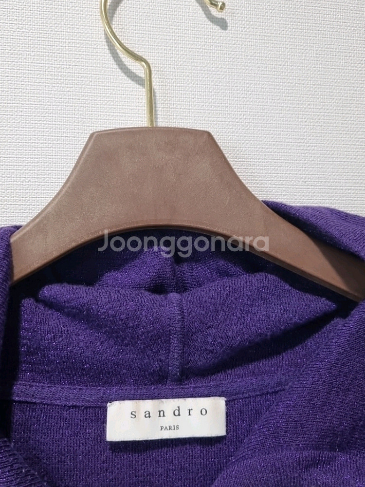 SANDRO 퍼플 니트 후드티--3