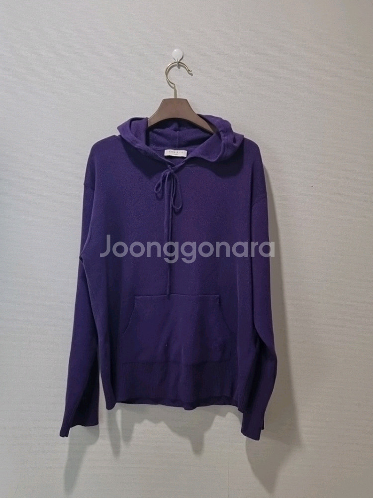 SANDRO 퍼플 니트 후드티--1