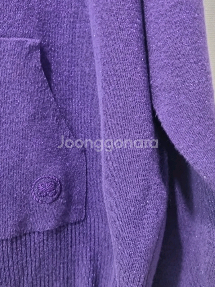 SANDRO 퍼플 니트 후드티--4