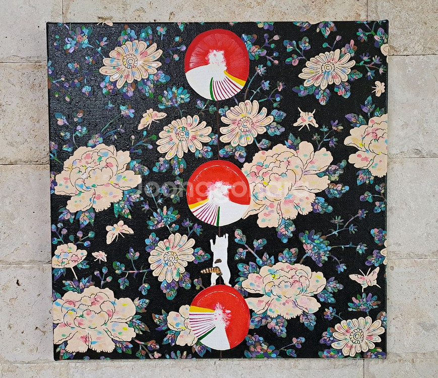 고양이와 자개장 아크릴 그림액자입니다--0