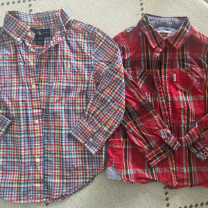 남아 110싸이즈 (폴로, 리바이스)체크 셔츠(택포)