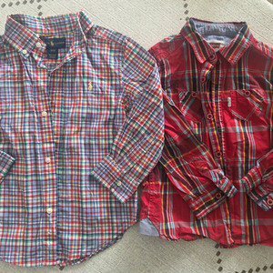 남아 110싸이즈 (폴로, 리바이스)체크 셔츠(택포)