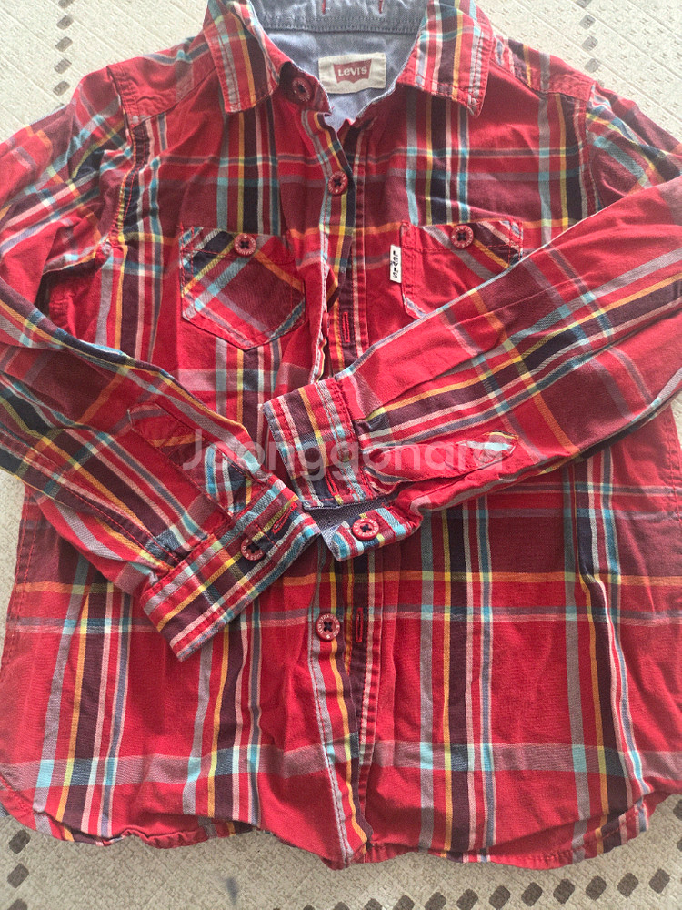 남아 110싸이즈 (폴로, 리바이스)체크 셔츠(택포)--7