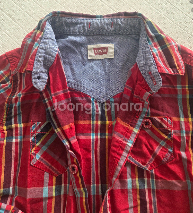 남아 110싸이즈 (폴로, 리바이스)체크 셔츠(택포)--8