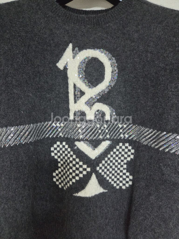 타임 캐쉬미어 시퀸 니트 (랑방,마인,타임,더캐시미어)--2