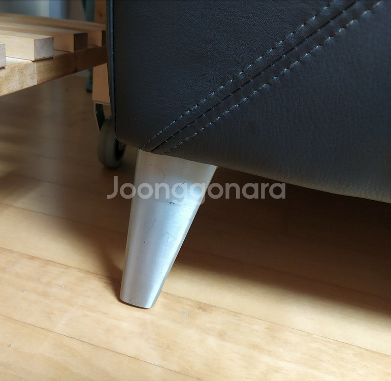 이케아 스톡홀름 3인용 다크 브라운 가죽 소파--2