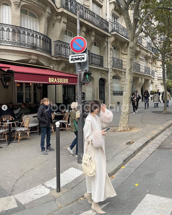 에바빈 evabin 마벨 사가폭스 숄카라 핸드메이드 롱코트 - 아이보리--4