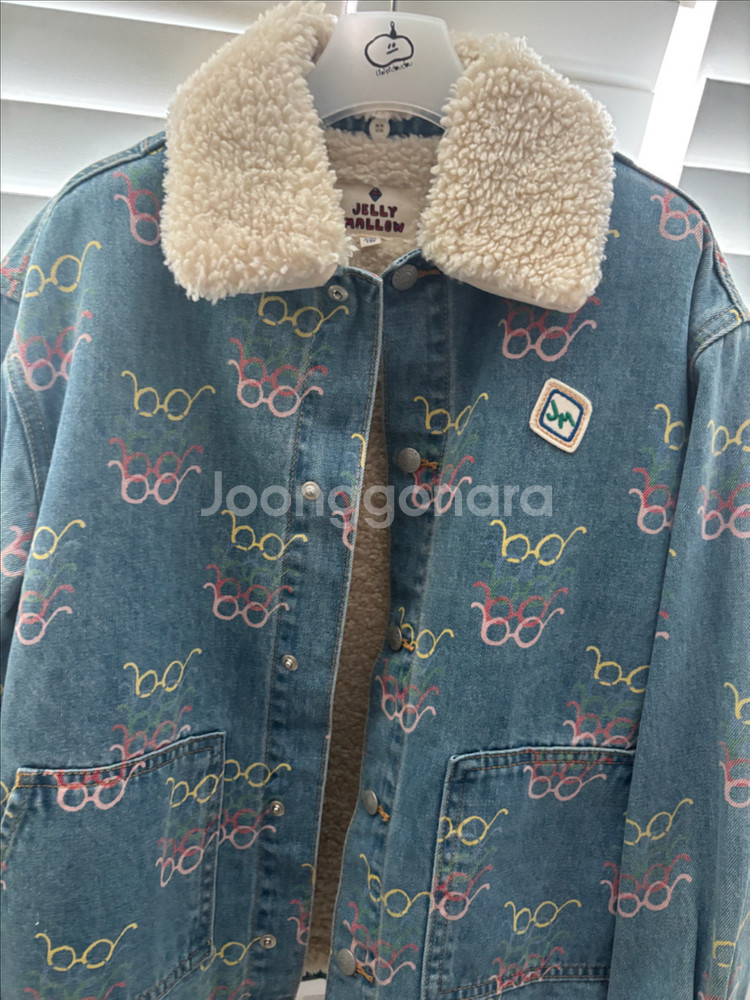 아동용 안경 프린트 데님 자켓--3