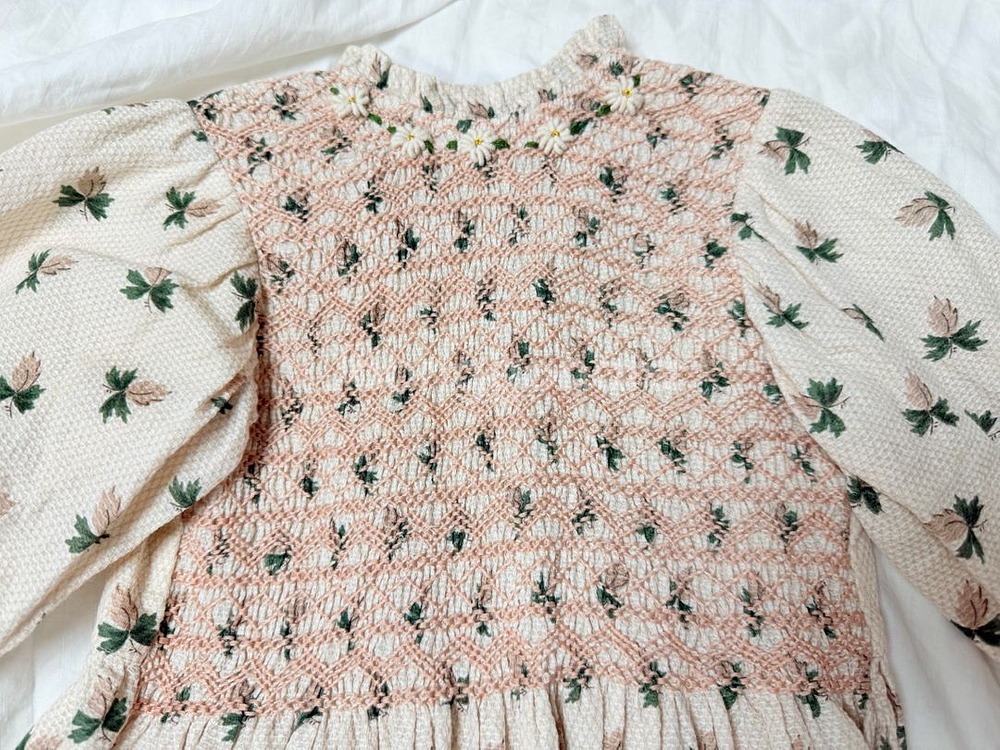 봉주르다이어리 블라우스 2-3 자수 헤어핀 포함--1