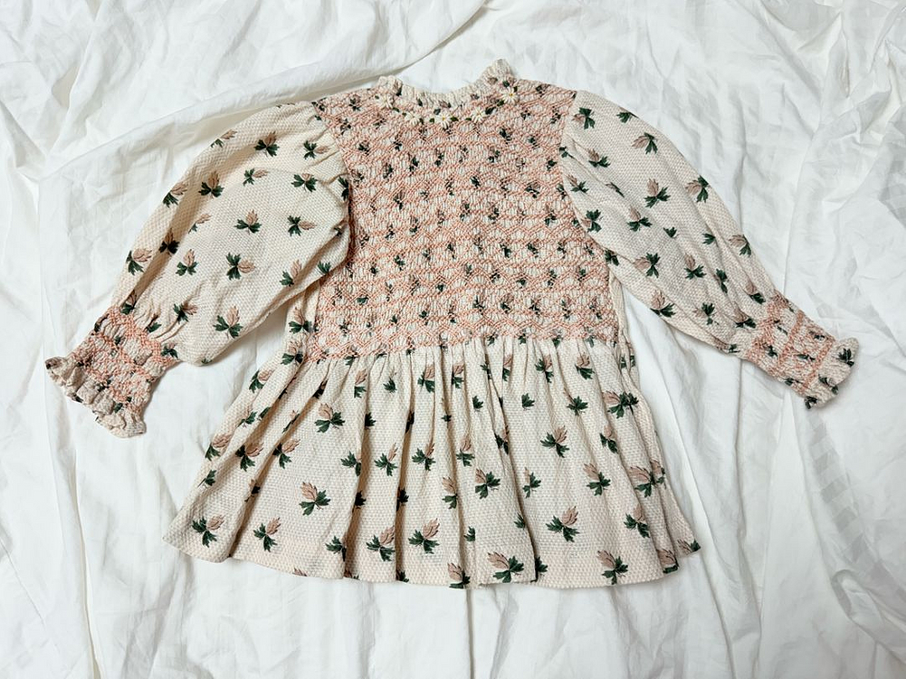 봉주르다이어리 블라우스 2-3 자수 헤어핀 포함--3