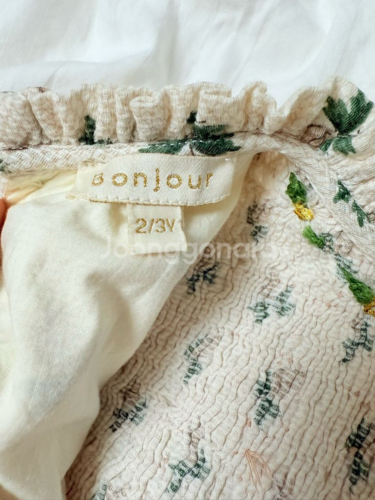 봉주르다이어리 블라우스 2-3 자수 헤어핀 포함--5