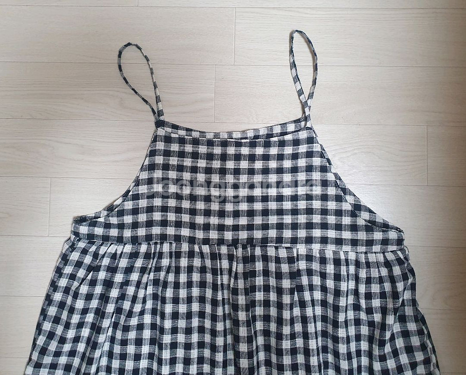 깅엄체크 원피스 (뷔스티에)--1