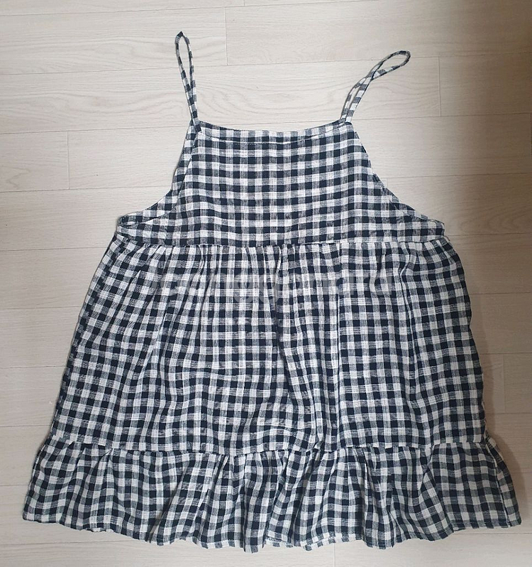 깅엄체크 원피스 (뷔스티에)--0