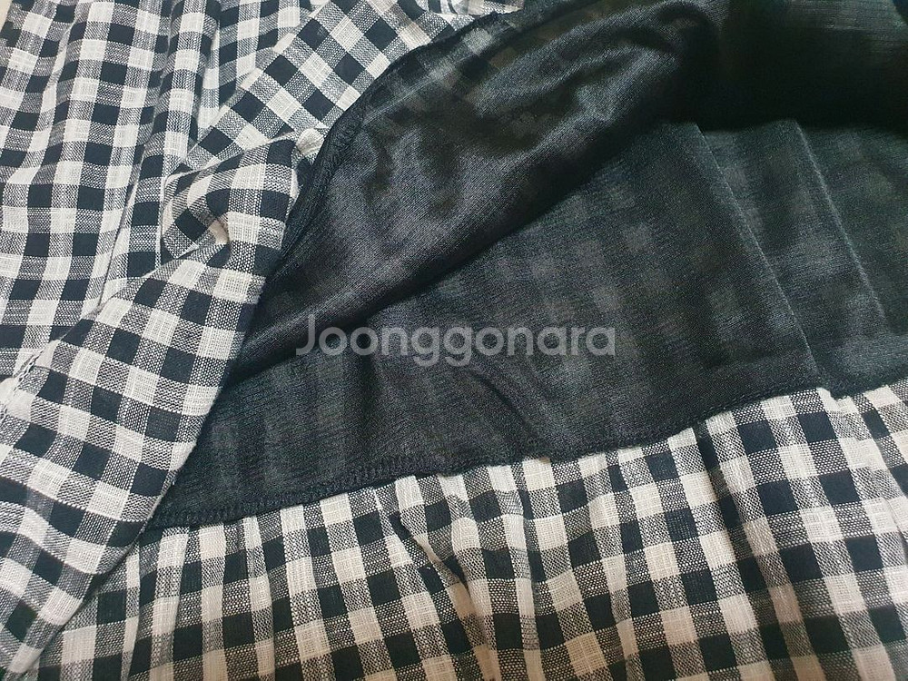 깅엄체크 원피스 (뷔스티에)--4