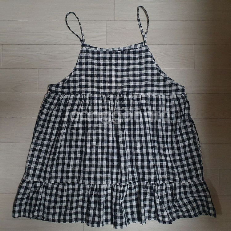깅엄체크 원피스 (뷔스티에)--6
