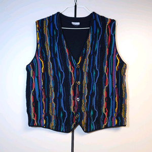 케이블 니트 조끼 L