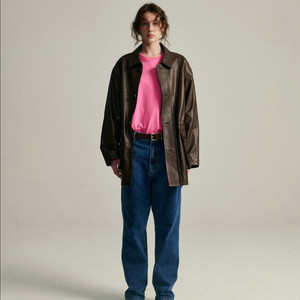 더바넷 뎁 램스킨 레더 캠프 스트링 코트 브라운