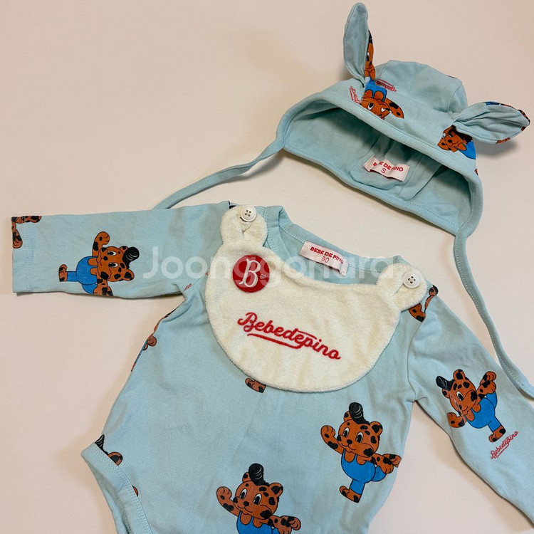 베베드피노 바디수트+모자세트 80--3