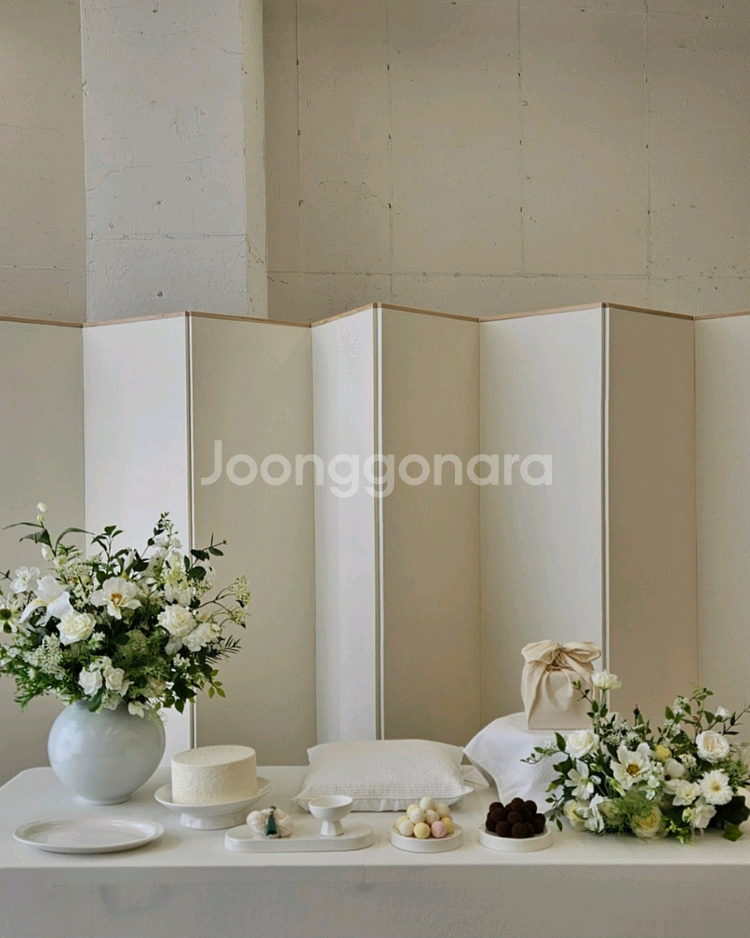 광목 8폭 무지병풍 (백일,돌잔치 병풍)--0