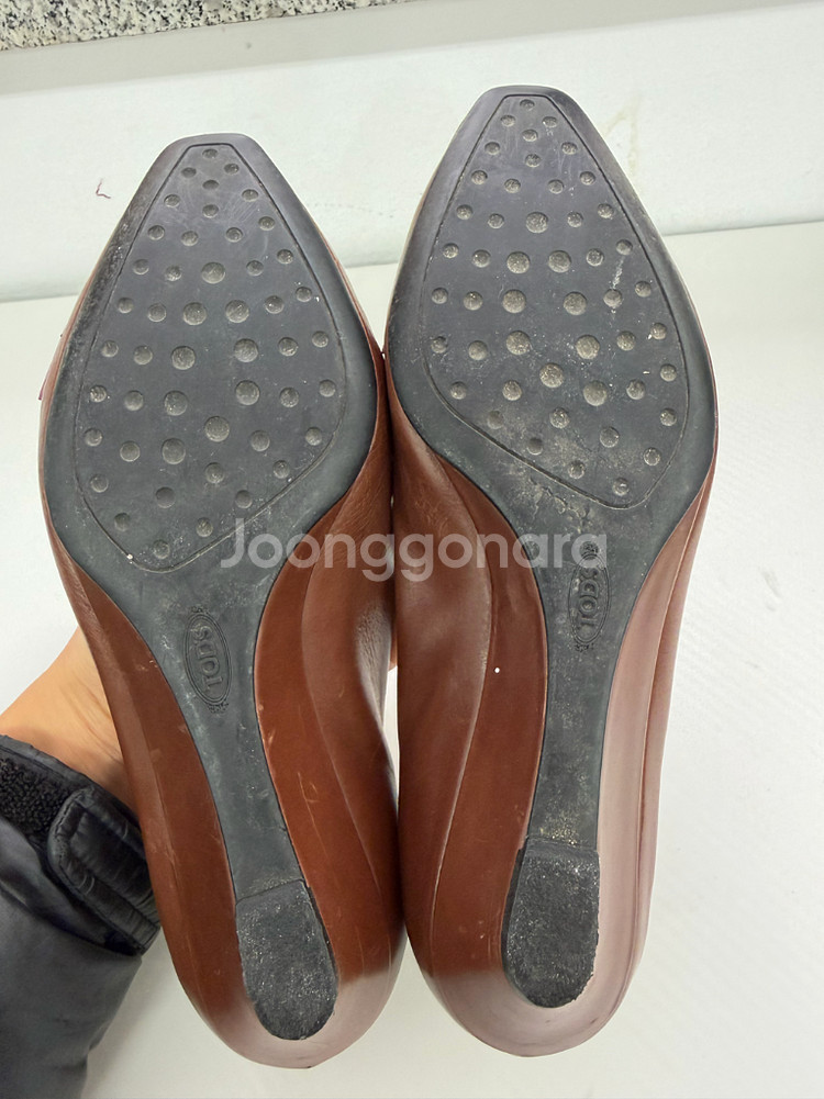 정품) TODS 토즈 브라운 플랫 슈즈 37--9