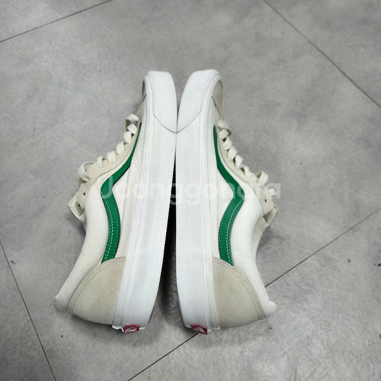 반스 올드 스쿨 로우 화이트/그린 스니커즈 275--1