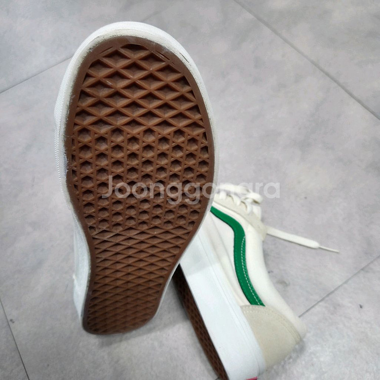 반스 올드 스쿨 로우 화이트/그린 스니커즈 275--2