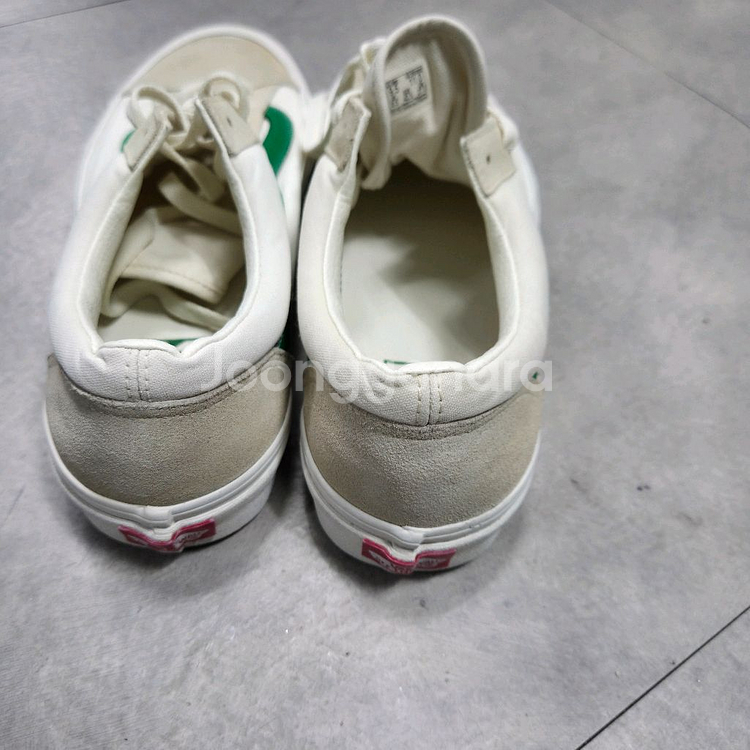 반스 올드 스쿨 로우 화이트/그린 스니커즈 275--6