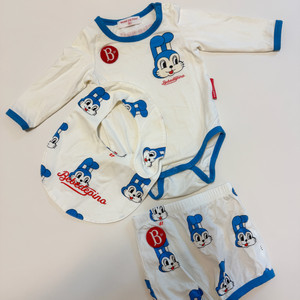 배베드피도 바디수트+턱받이+반바지 세트80