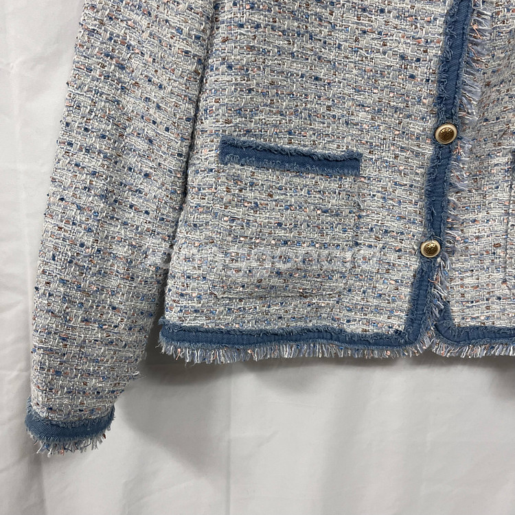 JJ지고트 데님 배색 트위드 자켓--3