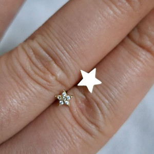 14k 골드 별 귀걸이 세트