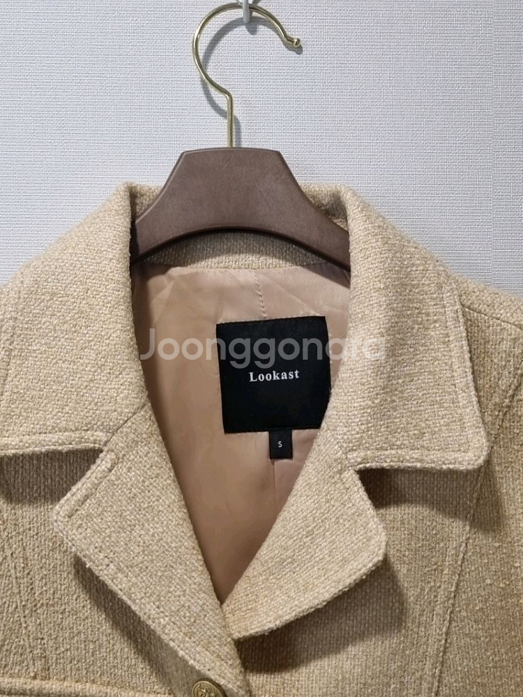 Lookast 룩캐스트 베이지 트위드 자켓 S (가단48 / 총장50)--4