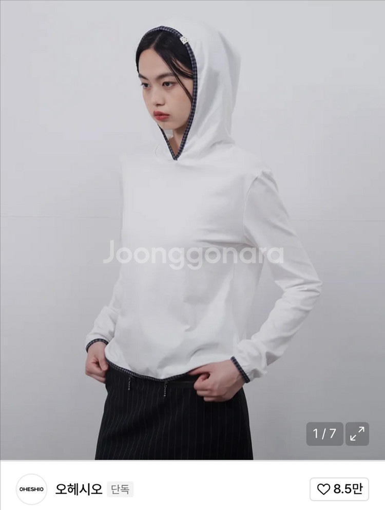 오헤시오 체크 패턴 후드티--1