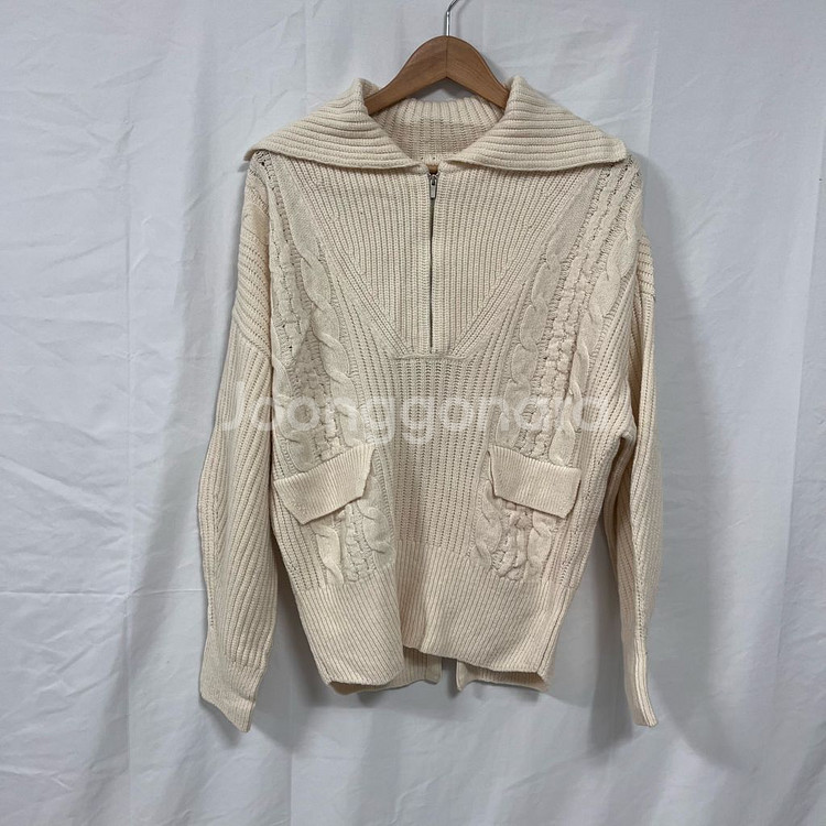 [한섬] 시스템 반집업 울 니트--0