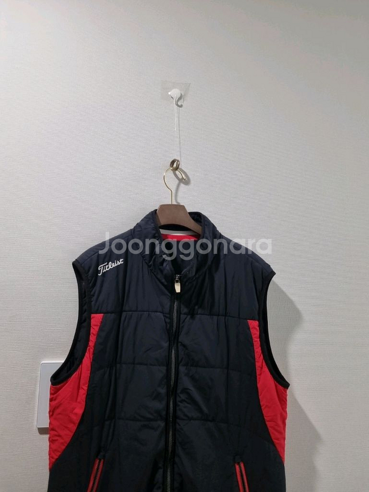 타이틀리스트 남성 골프 패딩 조끼 네이비/레드--1