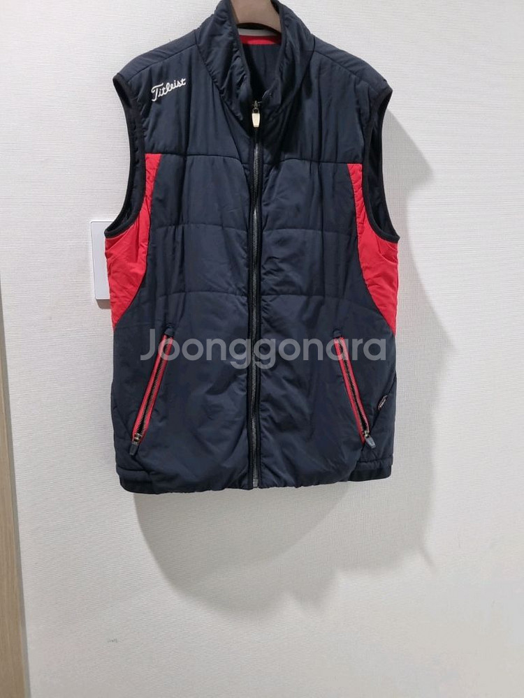 타이틀리스트 남성 골프 패딩 조끼 네이비/레드--2