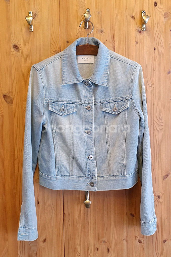 55.산드로 스카이블루 데님자켓--0