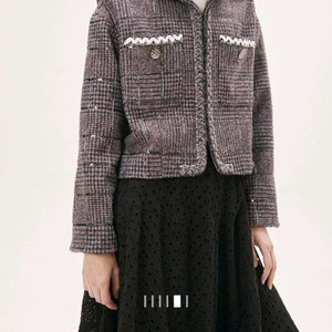 타임 세일러 칼라 체크 재킷 랑방 마인 더캐시미어