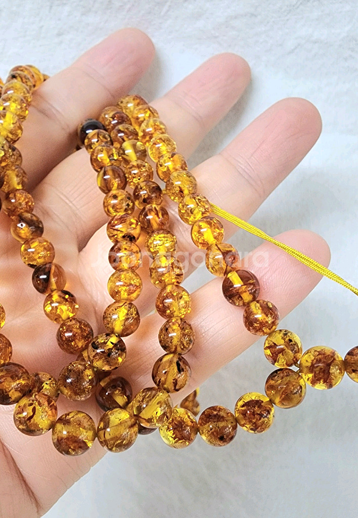 핸드메이드 AAA- 발틱앰버 108염주--3