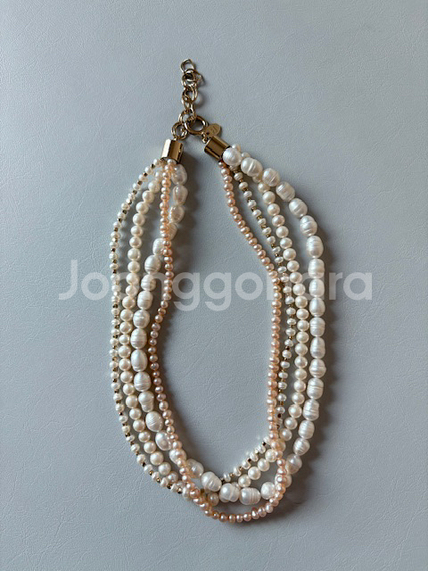 레이어드 진주 목걸이 (새상품)--0