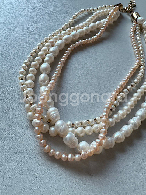 레이어드 진주 목걸이 (새상품)--1