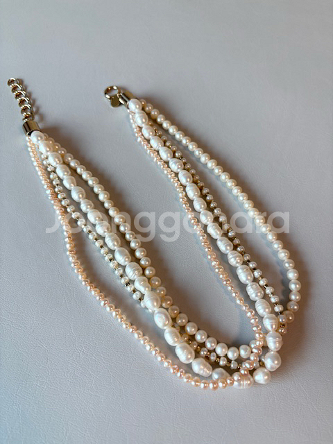레이어드 진주 목걸이 (새상품)--3