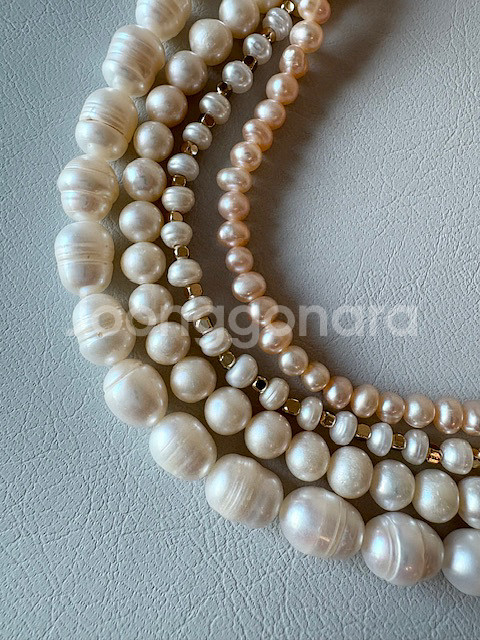 레이어드 진주 목걸이 (새상품)--2