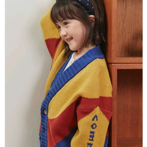 리미떼두두 블럭 포인트 니트 가디건 xl사이즈