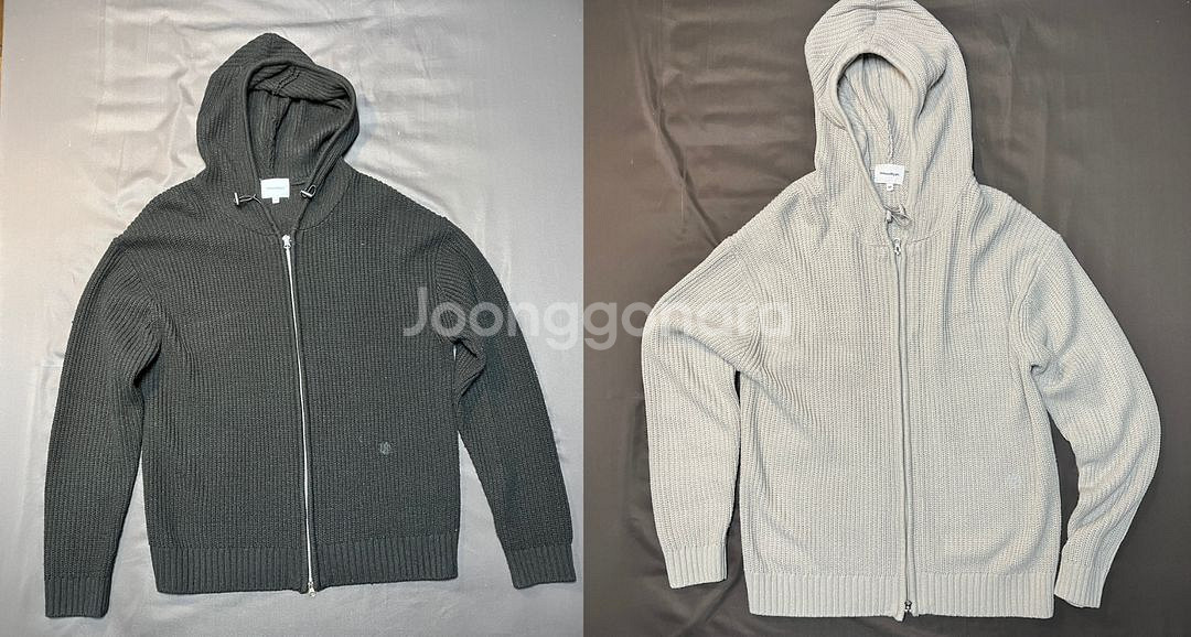 어반디타입 니트 후드집업 블랙, 그레이 2종사이즈 M배--0