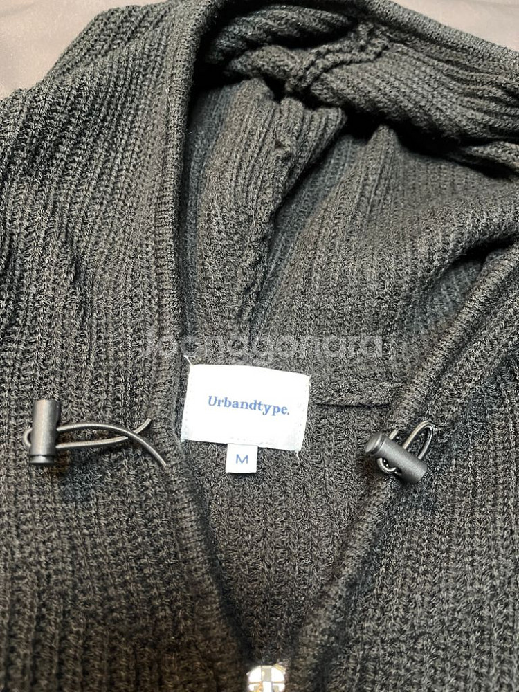 어반디타입 니트 후드집업 블랙, 그레이 2종사이즈 M배--1