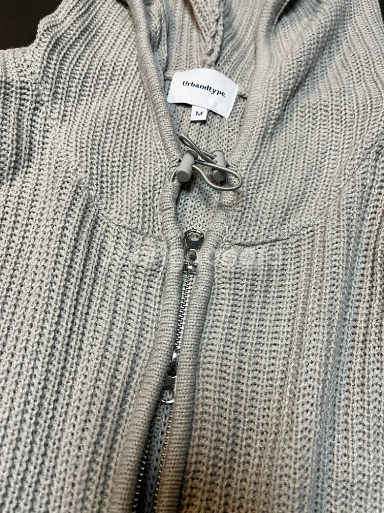 어반디타입 니트 후드집업 블랙, 그레이 2종사이즈 M배--2