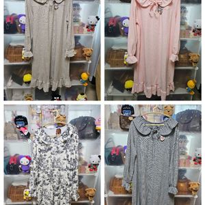 잠옷 원피스 수면잠옷 울기모 롱원피스 여성 잠옷