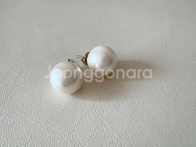진주 귀걸이 (13mm) 새상품--3